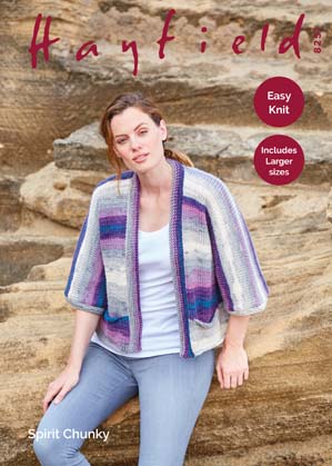 Hayfield 8251 Knitted Kimono Jacket for Adults in Hayfield Spirit Chunky/#5 weight yarn